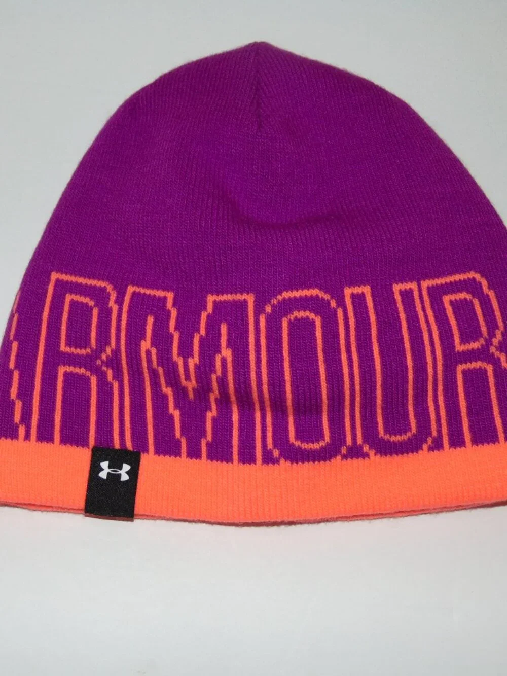 New Under Armour Coldgear Youth Girl's Winter Hat Purple Knit Beanie